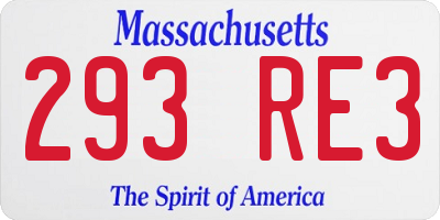 MA license plate 293RE3