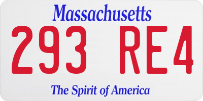 MA license plate 293RE4
