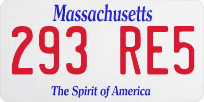 MA license plate 293RE5