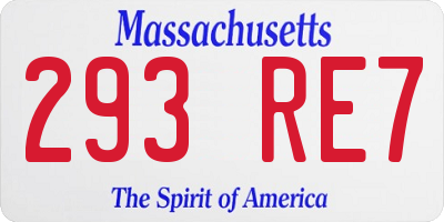 MA license plate 293RE7
