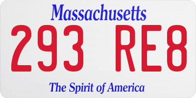 MA license plate 293RE8