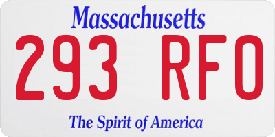 MA license plate 293RF0