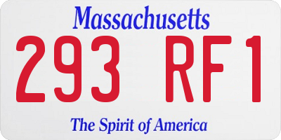 MA license plate 293RF1