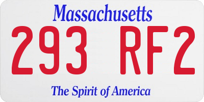 MA license plate 293RF2