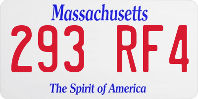 MA license plate 293RF4