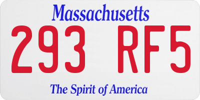 MA license plate 293RF5