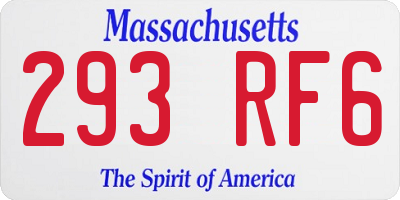 MA license plate 293RF6