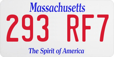 MA license plate 293RF7