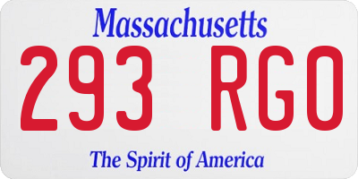 MA license plate 293RG0