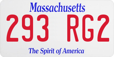 MA license plate 293RG2