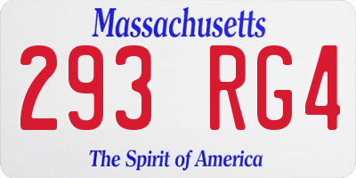 MA license plate 293RG4