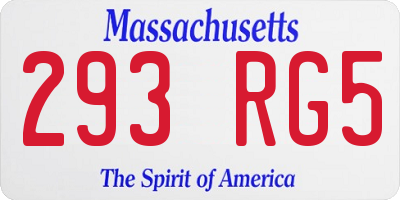 MA license plate 293RG5