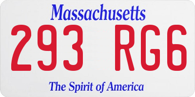 MA license plate 293RG6