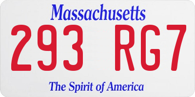 MA license plate 293RG7
