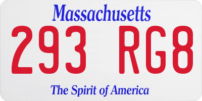 MA license plate 293RG8
