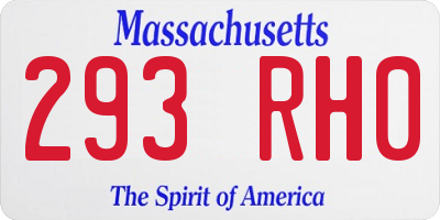 MA license plate 293RH0