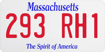 MA license plate 293RH1