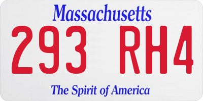 MA license plate 293RH4