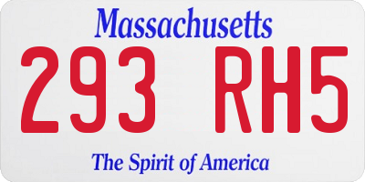 MA license plate 293RH5