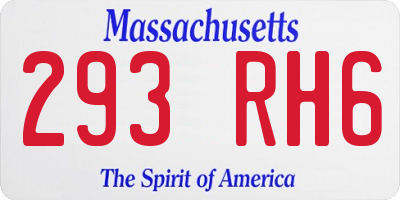MA license plate 293RH6