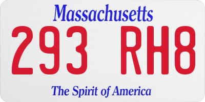 MA license plate 293RH8