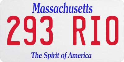 MA license plate 293RI0