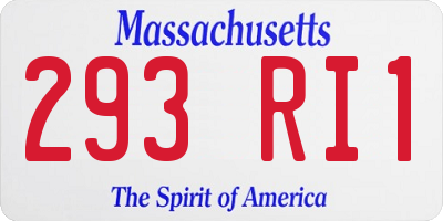 MA license plate 293RI1