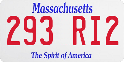 MA license plate 293RI2