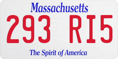 MA license plate 293RI5