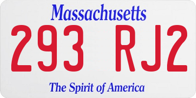 MA license plate 293RJ2