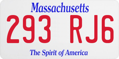 MA license plate 293RJ6