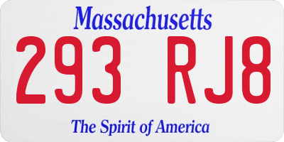 MA license plate 293RJ8