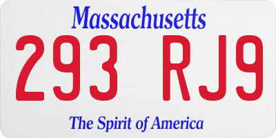 MA license plate 293RJ9