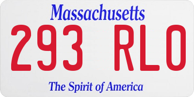 MA license plate 293RL0