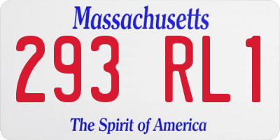 MA license plate 293RL1