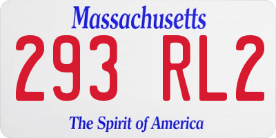 MA license plate 293RL2