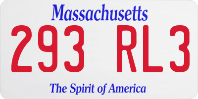 MA license plate 293RL3