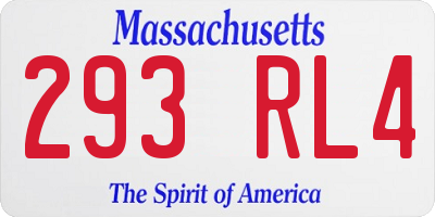 MA license plate 293RL4
