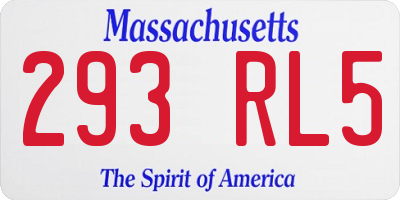 MA license plate 293RL5