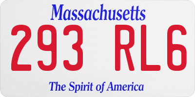 MA license plate 293RL6