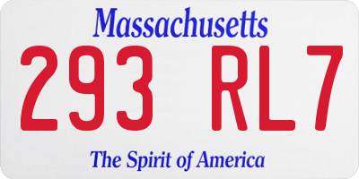 MA license plate 293RL7