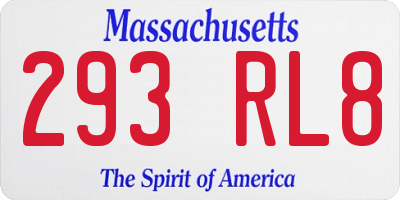 MA license plate 293RL8