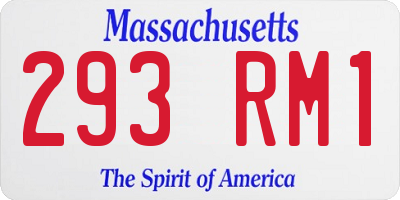 MA license plate 293RM1