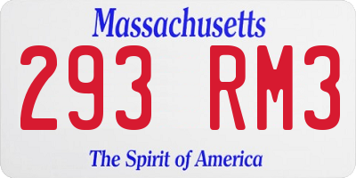 MA license plate 293RM3
