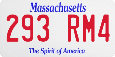 MA license plate 293RM4