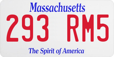 MA license plate 293RM5
