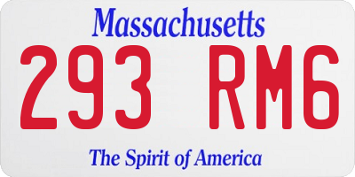 MA license plate 293RM6