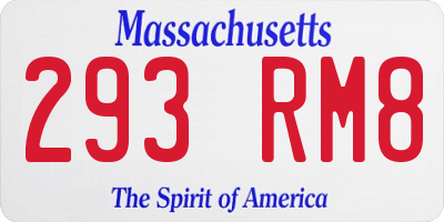 MA license plate 293RM8