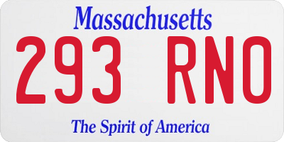 MA license plate 293RN0