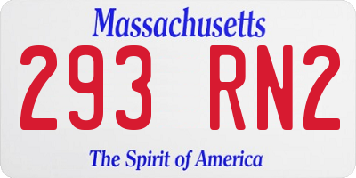 MA license plate 293RN2